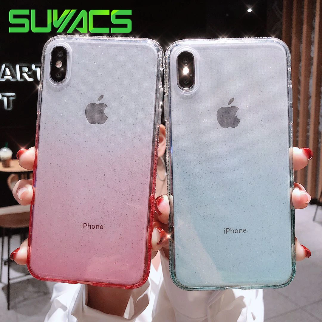 SUYACS Gradient Glitter Edge Drill TPU Soft Case For iPhone XS MAX XR X 6 6S 7 8 Plus Jewelled Transparent Protector Phone Cases
SUYACS Gradient Glitter Edge Drill TPU Soft Case For iPhone XS MAX XR X 6 6S 7 8 Plus Jewelled Transparent Protector Phone Cases