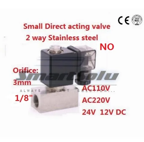 Free shipping 1bar Normally Opened Direct acting Stainless steel Small Gas 2 way electric Solenoid Valve 1/8" BSP AC220V 8mm
Free shipping 1bar Normally Opened Direct acting Stainless steel Small Gas 2 way electric Solenoid Valve 1/8" BSP AC220V 8mm