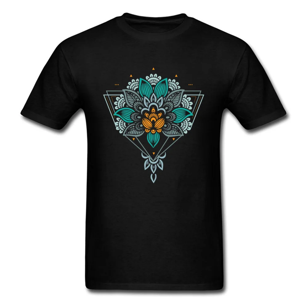 Мужская футболка черная геометрический Мандала Топы цветок Орна Для мужчин ts