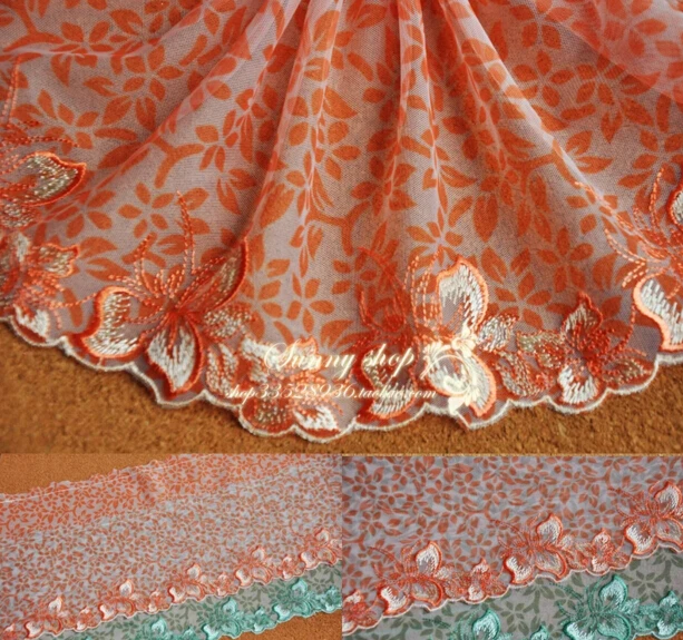 3 Meters Luxury Orange Lake Green Embroidery Lace Tim Wide Decorative Lace Mesh 18cm for Wedding Dress
3 Meters Luxury Orange Lake Green Embroidery Lace Tim Wide Decorative Lace Mesh 18cm for Wedding Dress