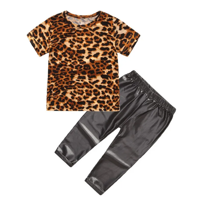 Summer Baby Girl Leopard Print Short Sleeve T-Shirt Tops Black Trousers Casual Outfits 
Summer Baby Girl Leopard Print Short Sleeve T-Shirt Tops Black Trousers Casual Outfits