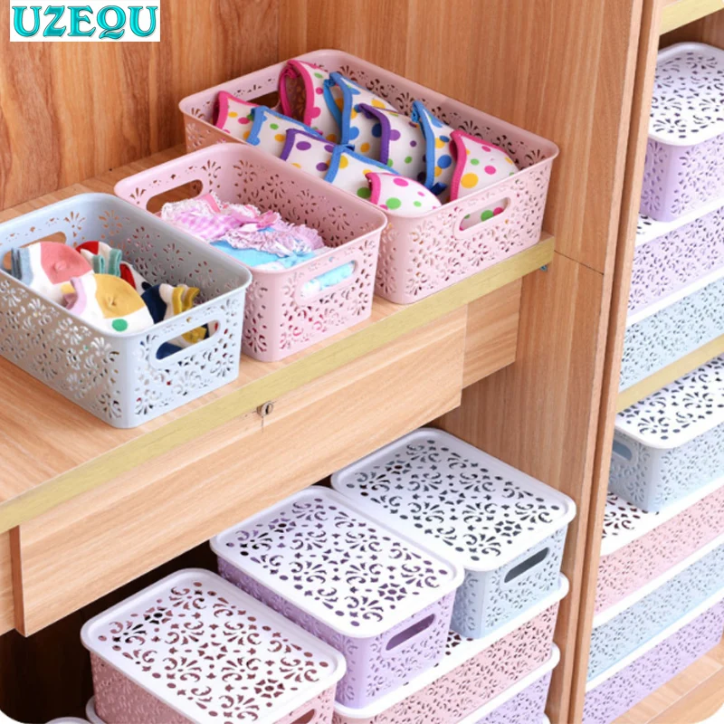 UzeQu Creative Plastic Desktop Hollow Storage Basket Underwear Storage Box Kitchen Organizer Clothes Toys Storage Container
UzeQu Creative Plastic Desktop Hollow Storage Basket Underwear Storage Box Kitchen Organizer Clothes Toys Storage Container