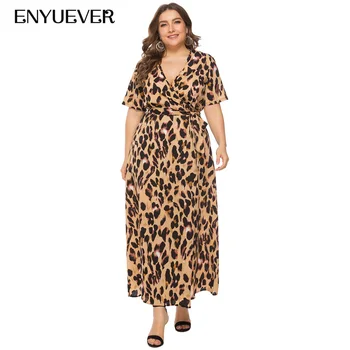 Enyuever Plus Size Leopard Dress Boho Vestidos 5XL Casual Floral Print Sleeve Elegant Women Evening Party Maxi Long Wrap Dress
Enyuever Plus Size Leopard Dress Boho Vestidos 5XL Casual Floral Print Sleeve Elegant Women Evening Party Maxi Long Wrap Dress