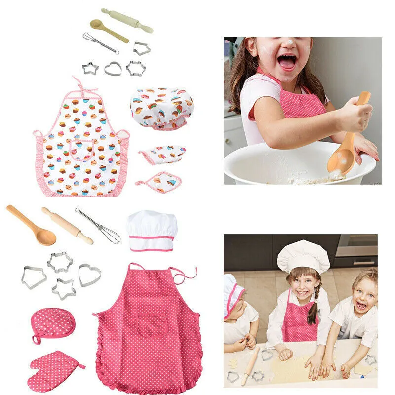 11Pcs Chef Set Children Kids Kitchen Cooking Baking Bakeware Sets Costume Role Play Kits Apron Friends Game Kitchen Accessories
11Pcs Chef Set Children Kids Kitchen Cooking Baking Bakeware Sets Costume Role Play Kits Apron Friends Game Kitchen Accessories