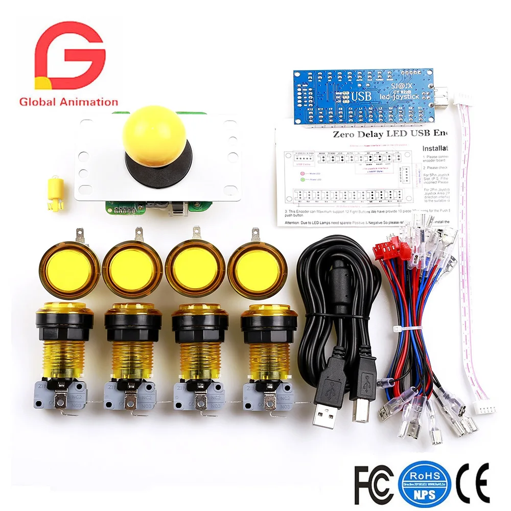 Arcade DIY Parts 1x Zero Delay USB Encoder+1x 5pin 8 Way Joystick+8x Ring fixing LED Illuminated Push Buttons with Microswitch
Arcade DIY Parts 1x Zero Delay USB Encoder+1x 5pin 8 Way Joystick+8x Ring fixing LED Illuminated Push Buttons with Microswitch