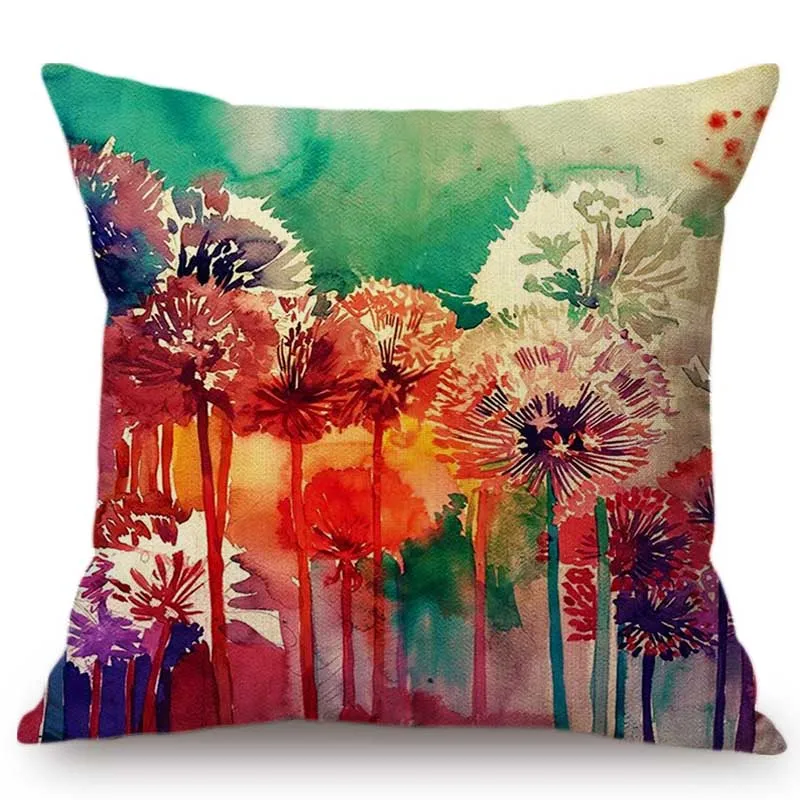 Colorful Watercolor Flowers Art Autumn Forest Dandelion Home Decorative Sofa Throw Pillow Case Cotton Linen Floral Cushion Cover
Colorful Watercolor Flowers Art Autumn Forest Dandelion Home Decorative Sofa Throw Pillow Case Cotton Linen Floral Cushion Cover
