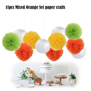 11pcs/set Orange/Green/Blue/Red Set 8" 10" Mixed Size White Round Paper Ball Lantern Hanging Tissue For Summer Party Baby Shower
11pcs/set Orange/Green/Blue/Red Set 8" 10" Mixed Size White Round Paper Ball Lantern Hanging Tissue For Summer Party Baby Shower