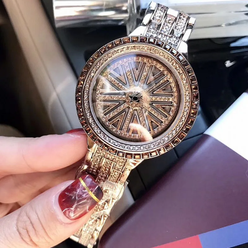 Luxury Fashion Diamond Women Watch Dial Turn Ladies Quartz Watch Female Rotary Clock Creative Design Watch Drop Shipping
Luxury Fashion Diamond Women Watch Dial Turn Ladies Quartz Watch Female Rotary Clock Creative Design Watch Drop Shipping