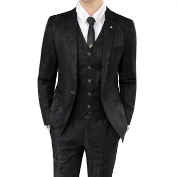 Suit 3 piece set (blazer+vest+pants) business British style gentleman dark print slim suit suit banquet business high-end suits
Suit 3 piece set (blazer+vest+pants) business British style gentleman dark print slim suit suit banquet business high-end suits