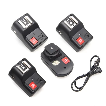 4 Channels Wireless Flash 1 Trigger Transmitter + 3 Receivers for C-anon N-ikon P-entax O-lympus
4 Channels Wireless Flash 1 Trigger Transmitter + 3 Receivers for C-anon N-ikon P-entax O-lympus