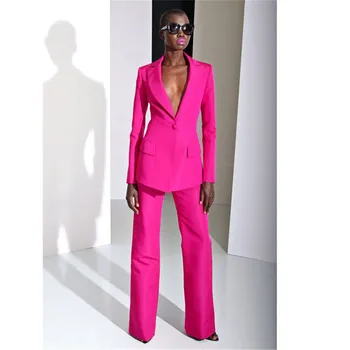 Fuchsia Straight Trousers Suit Womens Business Suits Work Formal Officer Uniforms Ladies Casual Fashion Tuxedos
Fuchsia Straight Trousers Suit Womens Business Suits Work Formal Officer Uniforms Ladies Casual Fashion Tuxedos