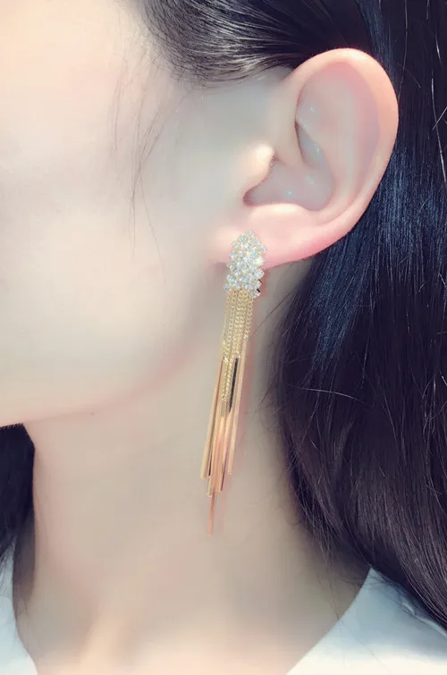 1 Pair Women's Crystal Tassels Drop Earrings Gold/silver Color Jewelry Long Earrings For Women gifts dropshipping Wholesale
1 Pair Women's Crystal Tassels Drop Earrings Gold/silver Color Jewelry Long Earrings For Women gifts dropshipping Wholesale