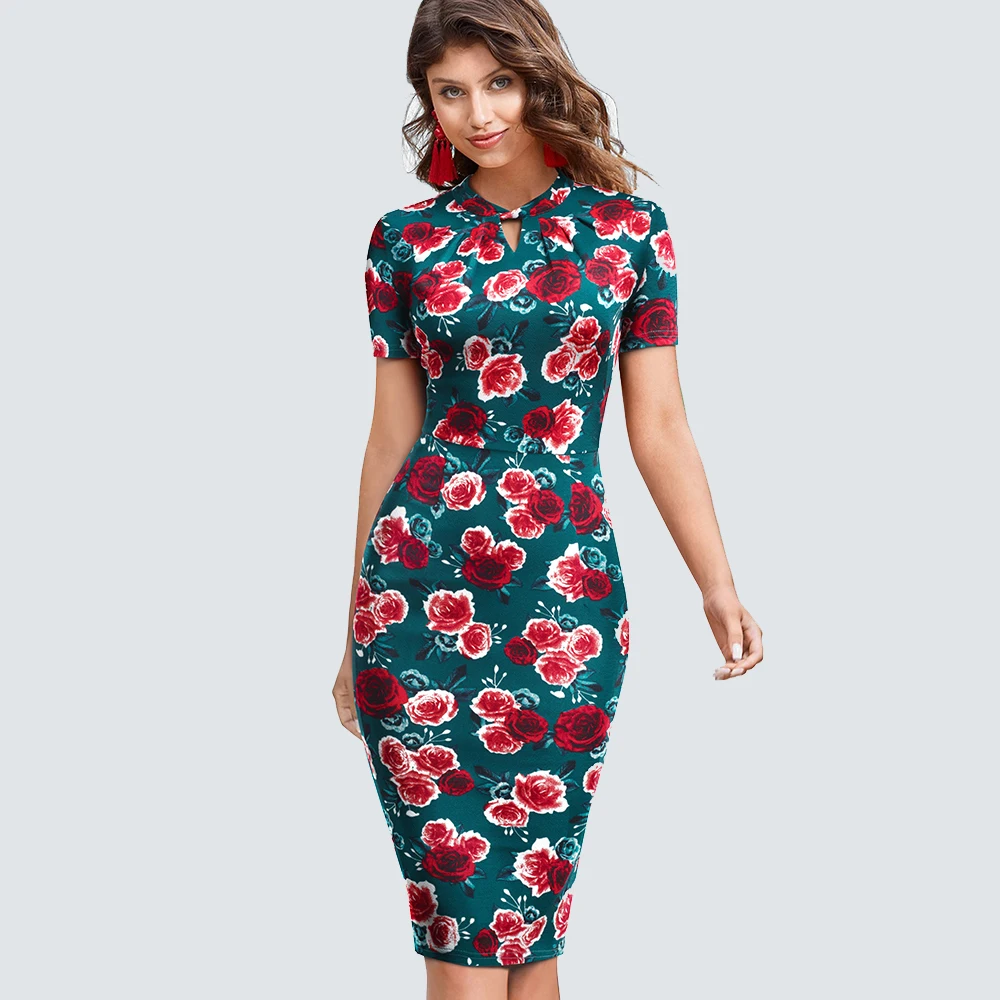 Women Vintage Floral Print Fit sheath Bodycon Casual pencil dress Elegant party fashion summer dress HB534
Women Vintage Floral Print Fit sheath Bodycon Casual pencil dress Elegant party fashion summer dress HB534