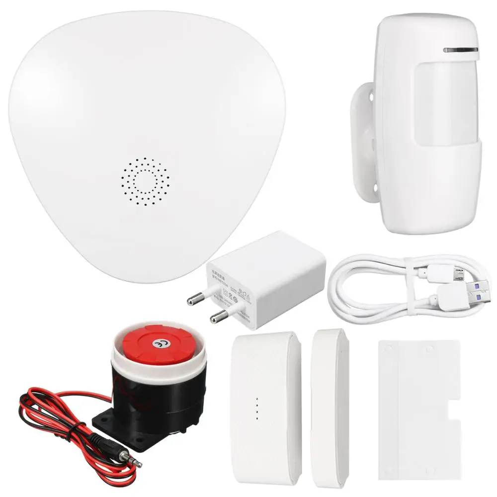 ANGOOD 2.4G WIFI Wireless Alarm System Alarm Sirens Sensor Smart Controller + 720P IP Camera Monitor Security Alarms System Kits
ANGOOD 2.4G WIFI Wireless Alarm System Alarm Sirens Sensor Smart Controller + 720P IP Camera Monitor Security Alarms System Kits