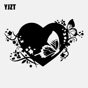 YJZT 15CM*9.2CM Floral Heart With Butterflies Vinyl Car Sticker Decal Art Black/Silver C24-0298
YJZT 15CM*9.2CM Floral Heart With Butterflies Vinyl Car Sticker Decal Art Black/Silver C24-0298