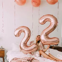 Balloons Pink Number Party-Decorations Birthday-Foil 25th-Years-Old Boy Girl Happy-22