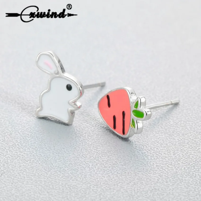 Cxwind Cute Enamel Bunny Rabbit Carrot Stud Earrings for Women Creative Cartoon Animal Dog Flower Earring Gifts Girl Kids Bijoux
Cxwind Cute Enamel Bunny Rabbit Carrot Stud Earrings for Women Creative Cartoon Animal Dog Flower Earring Gifts Girl Kids Bijoux