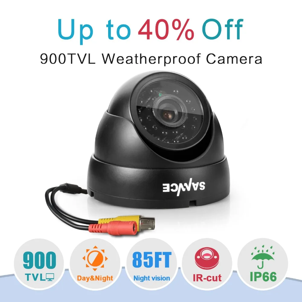 SANNCE 900TVL 3.6mm Analog Dome Camera Night Vision Indoor Outdoor Weatherproof IP66 IR Filter CCTV Security System Camera
SANNCE 900TVL 3.6mm Analog Dome Camera Night Vision Indoor Outdoor Weatherproof IP66 IR Filter CCTV Security System Camera