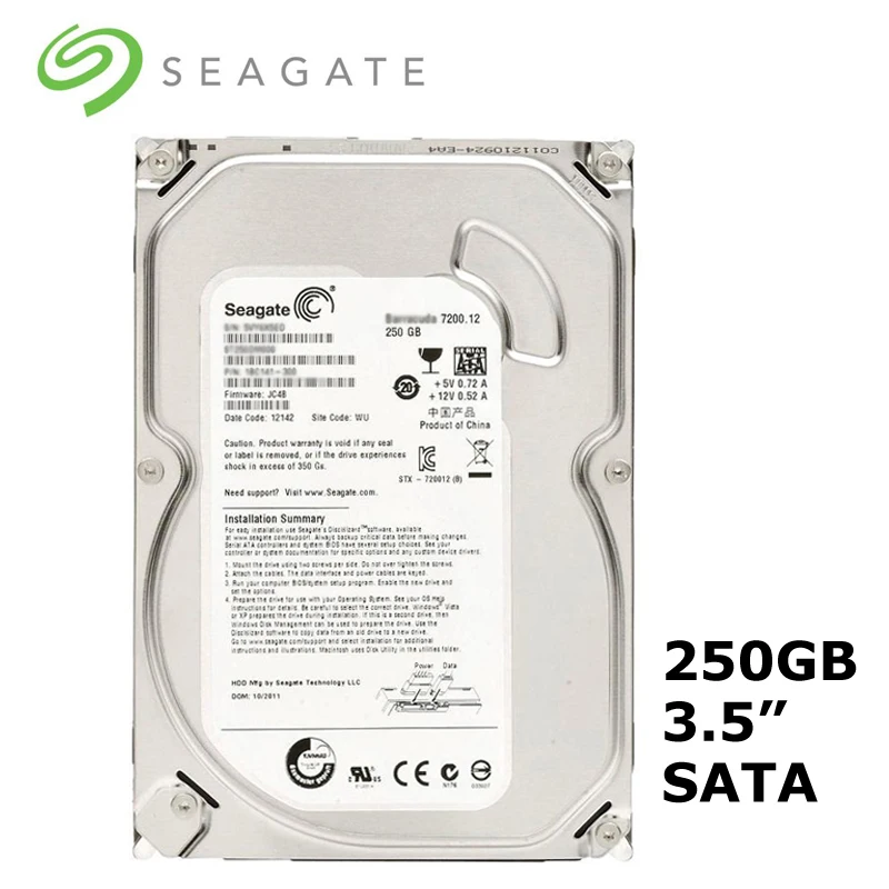 Seagate 3.5'' 250GB SATA 3Gb/s 7200RPM Internal hdd Mechanical Hard Disk 16MB Buffer For Desktop PC Computer disco duro interno
Seagate 3.5'' 250GB SATA 3Gb/s 7200RPM Internal hdd Mechanical Hard Disk 16MB Buffer For Desktop PC Computer disco duro interno