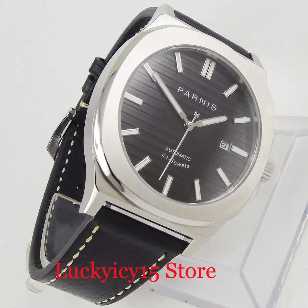 Dress PARNIS Brand High Quality Black Dial Automatic Men's Watch Sapphire Crystal Auto Date 44mm Self Winding Watch
Dress PARNIS Brand High Quality Black Dial Automatic Men's Watch Sapphire Crystal Auto Date 44mm Self Winding Watch