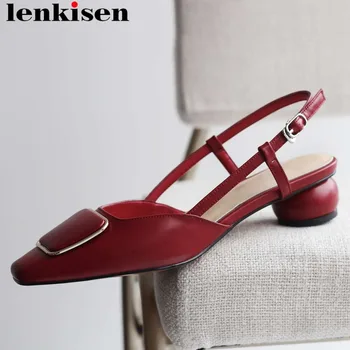 Lenkisen pretty girls slingback women sandals buckle strap metal fastener full grain leather square toe wedding dress shoes L22
Lenkisen pretty girls slingback women sandals buckle strap metal fastener full grain leather square toe wedding dress shoes L22