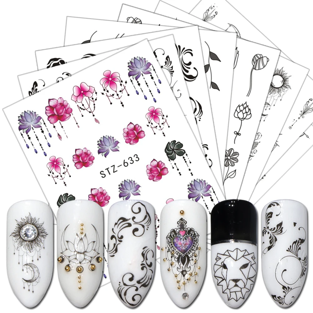 24pcs Black White Nail Polish Sticker Butterfly Flower Necklace Geometry Nail Slider Manicure Decoration Water Decal BESTZ24
24pcs Black White Nail Polish Sticker Butterfly Flower Necklace Geometry Nail Slider Manicure Decoration Water Decal BESTZ24