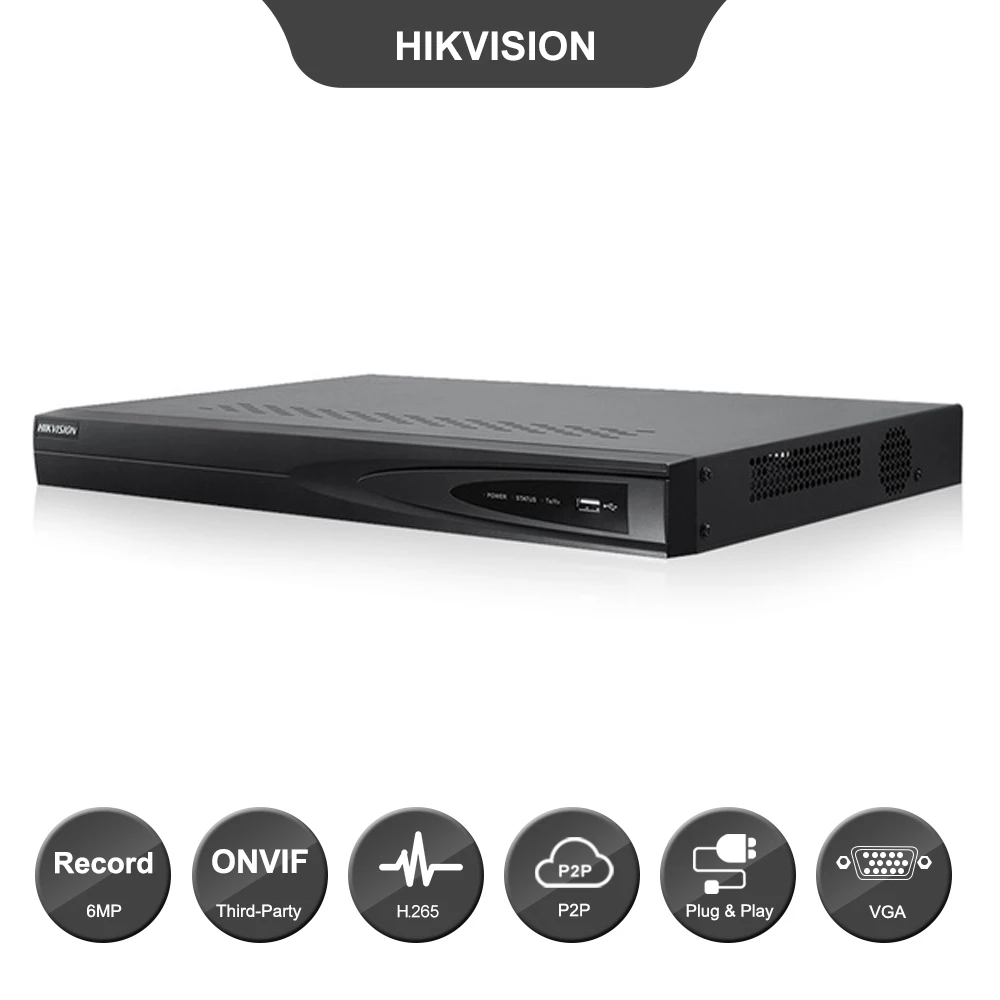 

Hikvision NVR DS-7608NI-E2/8P with 2 SATA and Onvif 8 POE Ports HDMI and VGA Output Embedded Plug & Play NVR POE CCTV System 8ch