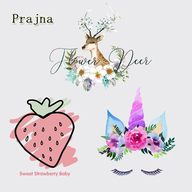Prajna Unicorn Heat Transfer Patches Deer Iron On Transfer parch For Girl Shirt Strawberry Sticker On Clothing Diy Applique H
Prajna Unicorn Heat Transfer Patches Deer Iron On Transfer parch For Girl Shirt Strawberry Sticker On Clothing Diy Applique H