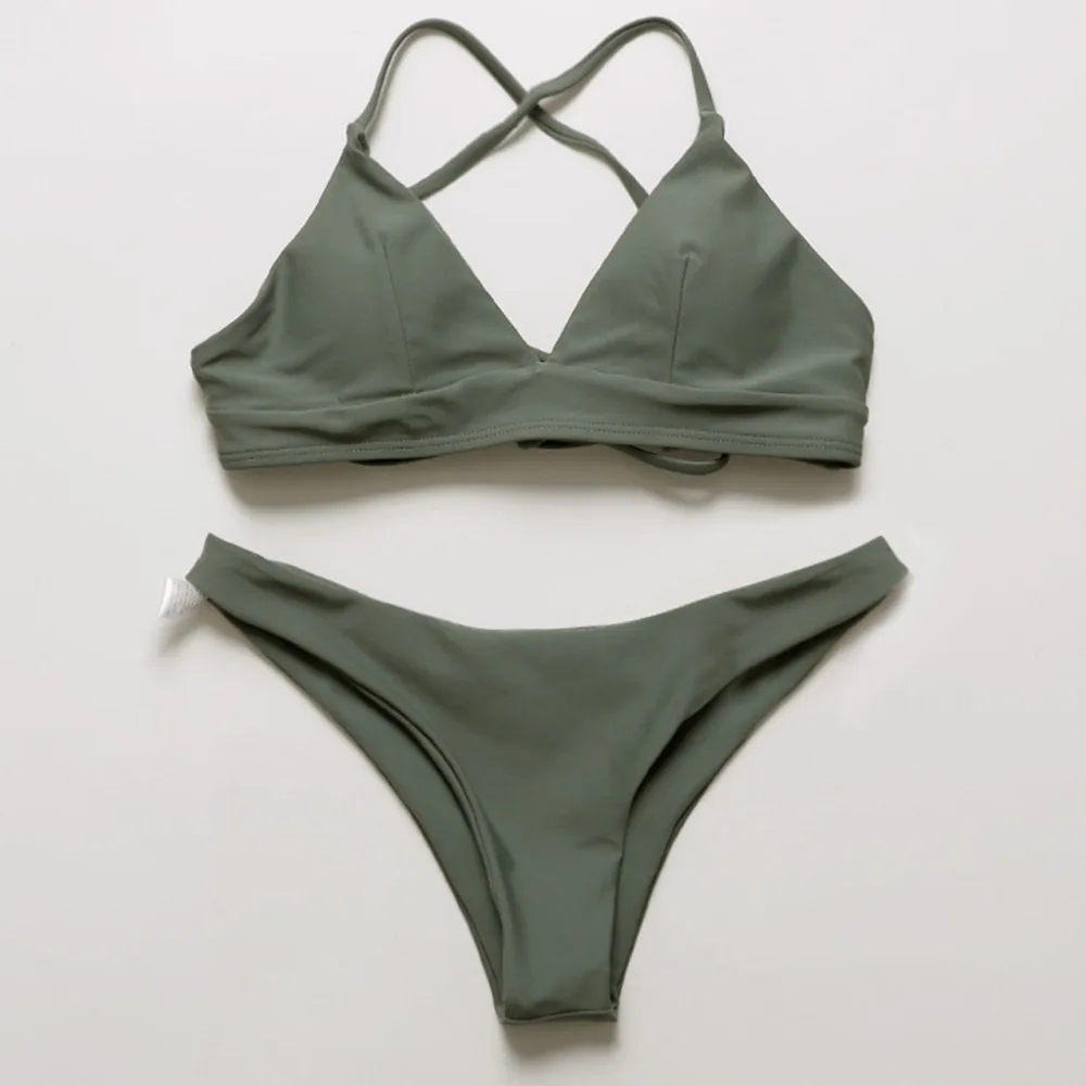 Two Piece Swimsuit Women Solid Cross bandage bikinis set push up Army Green Red Beachwear micro swimsuit maillot de bain 15#
Two Piece Swimsuit Women Solid Cross bandage bikinis set push up Army Green Red Beachwear micro swimsuit maillot de bain 15#