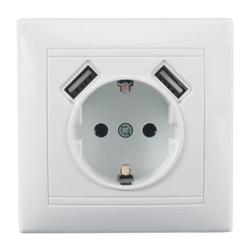 2 USB Wall Socket Free shipping Hot European standard wall adapter 5v 2A connector output with a USB socket 16A 250V LG-19
2 USB Wall Socket Free shipping Hot European standard wall adapter 5v 2A connector output with a USB socket 16A 250V LG-19