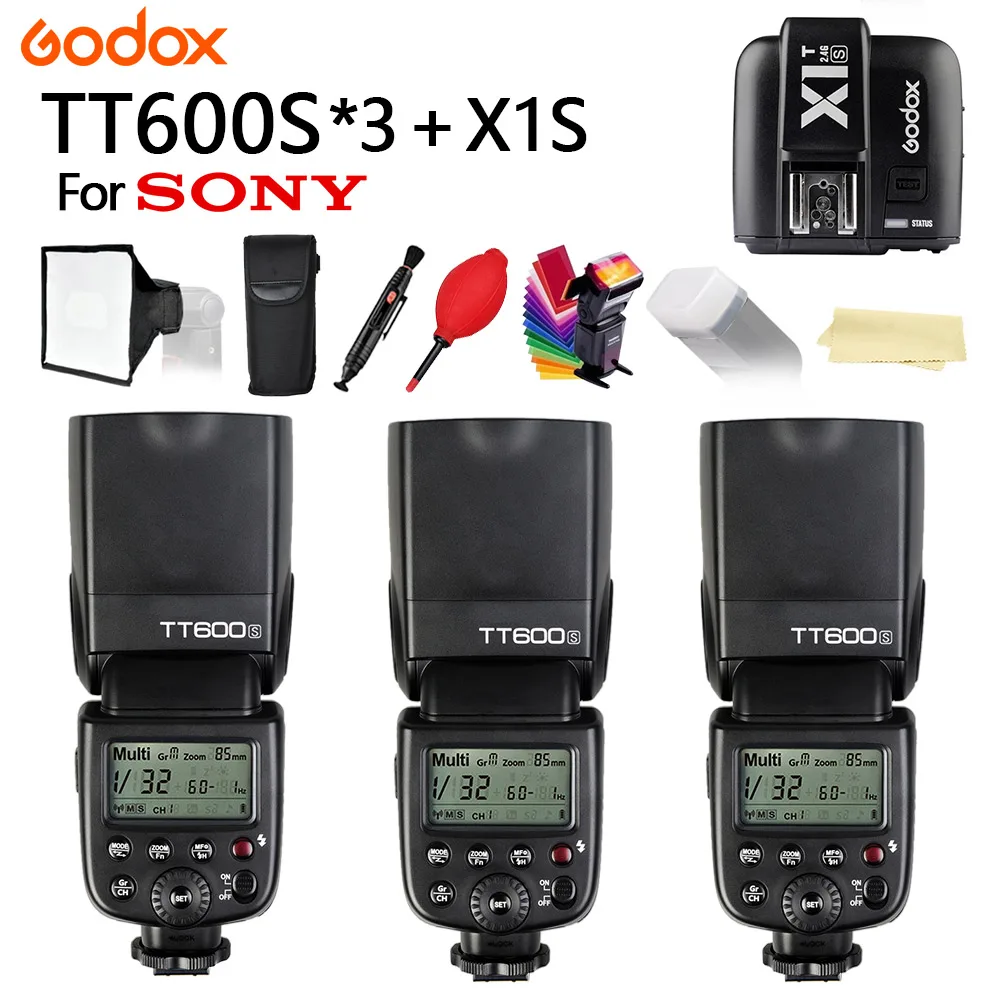 3PCS Godox TT600 TT600S 2.4G Wireless HSS TTL Camera Flash Speedlite + X1T-S Trigger for Sony A77II A7RII A7R A58 A99 Cameras
3PCS Godox TT600 TT600S 2.4G Wireless HSS TTL Camera Flash Speedlite + X1T-S Trigger for Sony A77II A7RII A7R A58 A99 Cameras