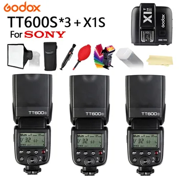 3PCS Godox TT600S 2.4G Wireless HSS TTL Camera Flash Speedlite + X1T-S Trigger for Sony A77II A7RII A7R A58 A99 Cameras
3PCS Godox TT600S 2.4G Wireless HSS TTL Camera Flash Speedlite + X1T-S Trigger for Sony A77II A7RII A7R A58 A99 Cameras