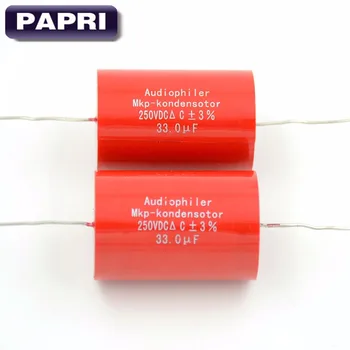 PAPRI 2PCS 33UF 250VDC DIY HIFI Audio Grade Audiophiler Axial MKP Capacitor For Guitar Amplifier 
PAPRI 2PCS 33UF 250VDC DIY HIFI Audio Grade Audiophiler Axial MKP Capacitor For Guitar Amplifier