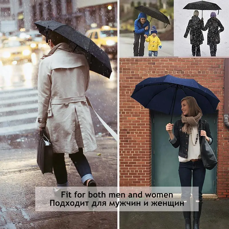 Ветроустойчивый полностью автоматический зонт от дождя для женщин и мужчин 3