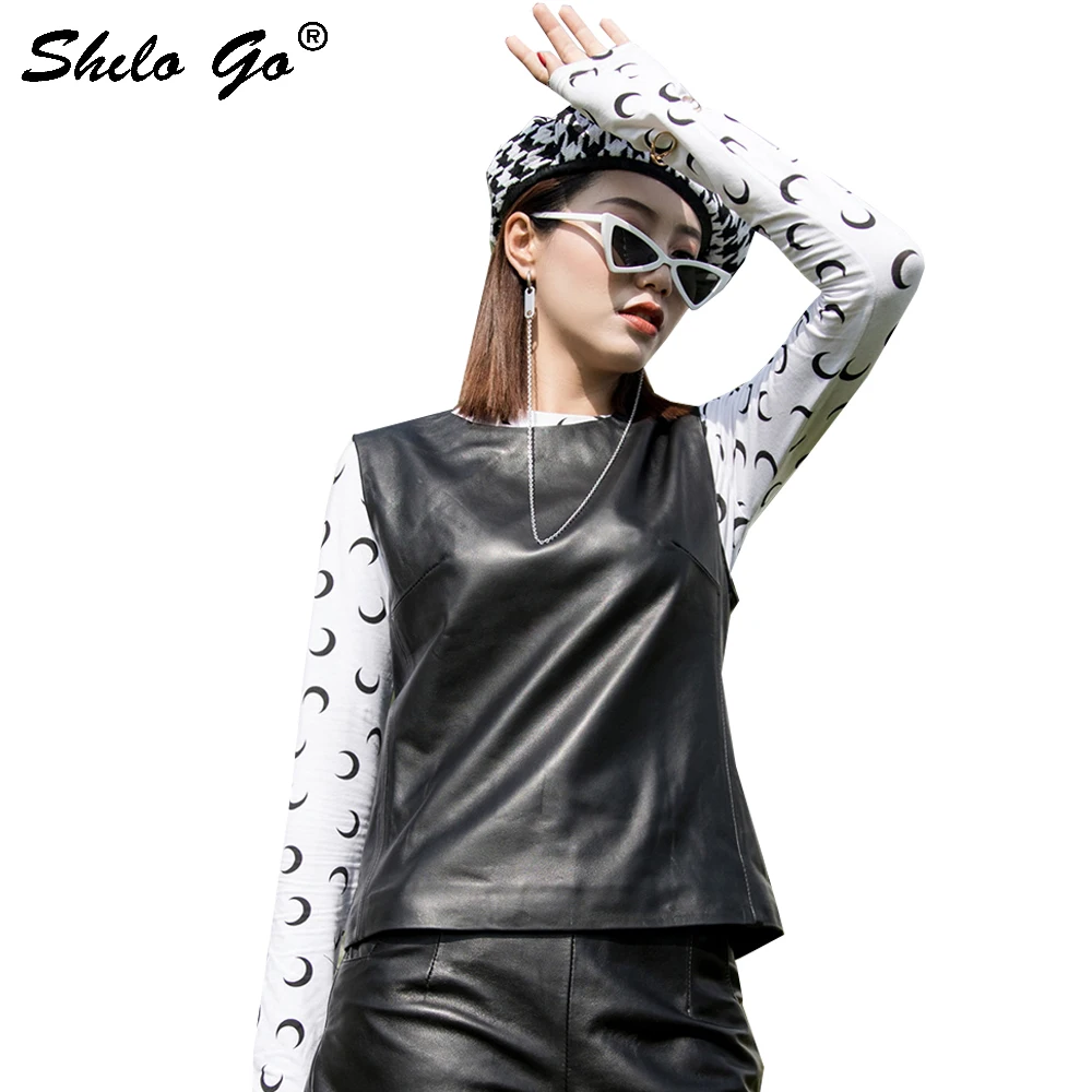 Streetwear Leather Vest Womens Casual O Neck Sleeveless Back Zip Sheepskin Genuine Leather Vest Concise Office Lady Female Vest
Streetwear Leather Vest Womens Casual O Neck Sleeveless Back Zip Sheepskin Genuine Leather Vest Concise Office Lady Female Vest