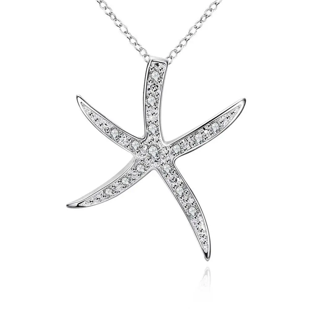 P030 Hot sale free silver plated pendant for gift Stone-studded sea star Pendant Femme Necklaces Pendants Neckless Jewelery
P030 Hot sale free silver plated pendant for gift Stone-studded sea star Pendant Femme Necklaces Pendants Neckless Jewelery