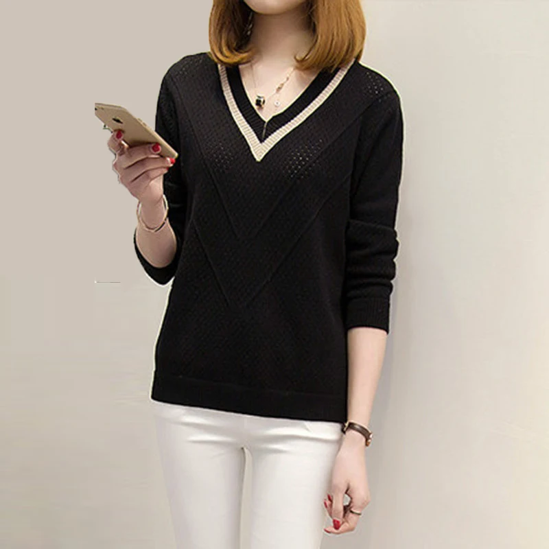 Women Basic Sweater Tops Plus Size Autumn winter Casual V-Neck Loose Large Long Sleeve Solid Pullovers Big Size LJ0514
Women Basic Sweater Tops Plus Size Autumn winter Casual V-Neck Loose Large Long Sleeve Solid Pullovers Big Size LJ0514