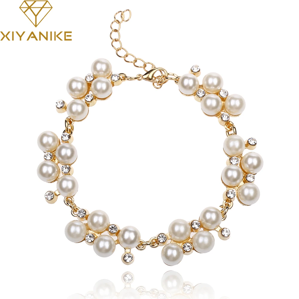 Fashion New Brand Design Luxury Gold Charm Crystal Cubic Zircon Rhinestone Pearl Beads Bracelet For Women Jewelry XY-B108
Fashion New Brand Design Luxury Gold Charm Crystal Cubic Zircon Rhinestone Pearl Beads Bracelet For Women Jewelry XY-B108