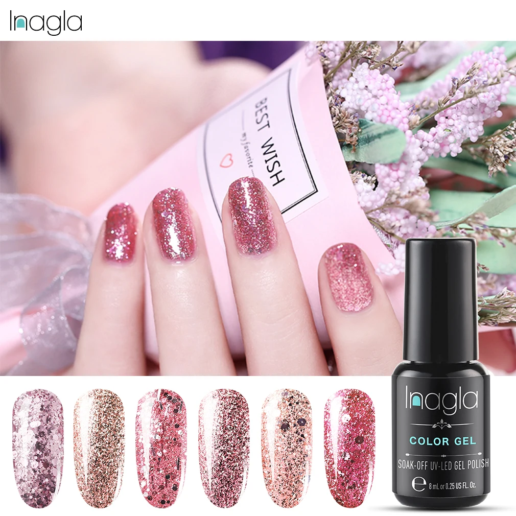 Inagla Rose Gold Glitter 8ML Nail Polish UV LED Gel Lacquer Soak Off Vernis Semi Permanent Nail Art Design Gel Varinshes
Inagla Rose Gold Glitter 8ML Nail Polish UV LED Gel Lacquer Soak Off Vernis Semi Permanent Nail Art Design Gel Varinshes