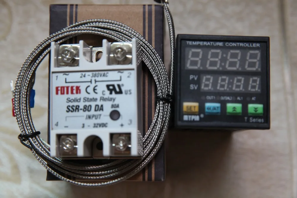 90-265V AC/DC Digital F/C PID Temperature Controller Thermostat TA4-SNR(SSR output 1 alarm) + 2M K thermocouple+ 80A DA SSR
90-265V AC/DC Digital F/C PID Temperature Controller Thermostat TA4-SNR(SSR output 1 alarm) + 2M K thermocouple+ 80A DA SSR