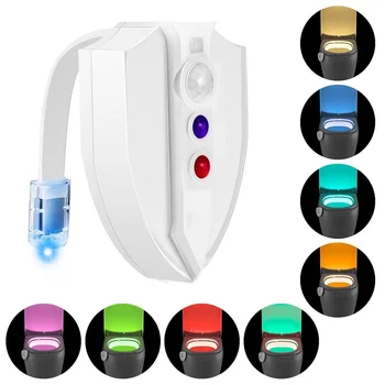 UV 8 color LED toilet lamp body movement activation sensor light bathroom lighting 
UV 8 color LED toilet lamp body movement activation sensor light bathroom lighting