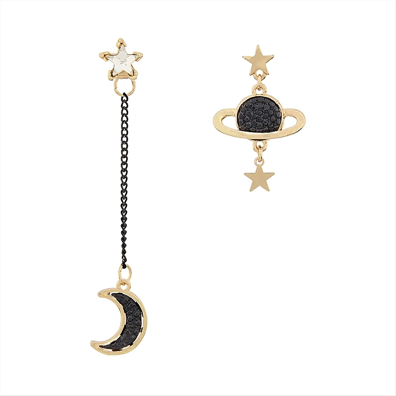 Korean Star Earrings Asymmetry Black Crystal Planet Moon Dangle Drop Earrings For Women Statement Earings Fashion Jewelry 2019
Korean Star Earrings Asymmetry Black Crystal Planet Moon Dangle Drop Earrings For Women Statement Earings Fashion Jewelry 2019