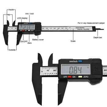 1pcs New 3.9 inch 100mm or 6 inch 150mm LCD Digital Electronics Vernier Caliper Caliber Carbon Fiber Micrometer Measuring Tool
1pcs New 3.9 inch 100mm or 6 inch 150mm LCD Digital Electronics Vernier Caliper Caliber Carbon Fiber Micrometer Measuring Tool