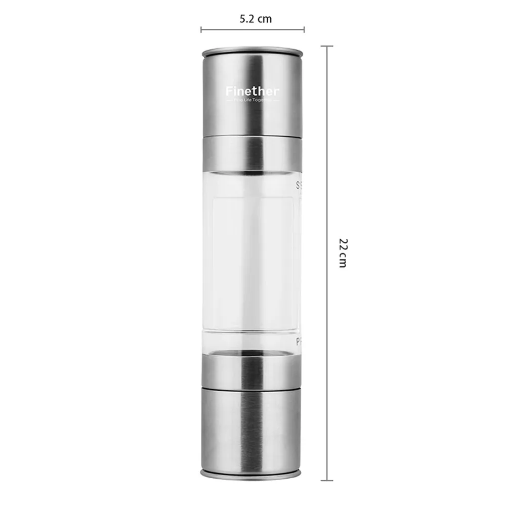 Finether Pepper Mill 2 In 1 Stainless Steel Manual Salt Spice Mill Grinder Cooking Tools & Kitchen Accessaries For Cooking Tools5