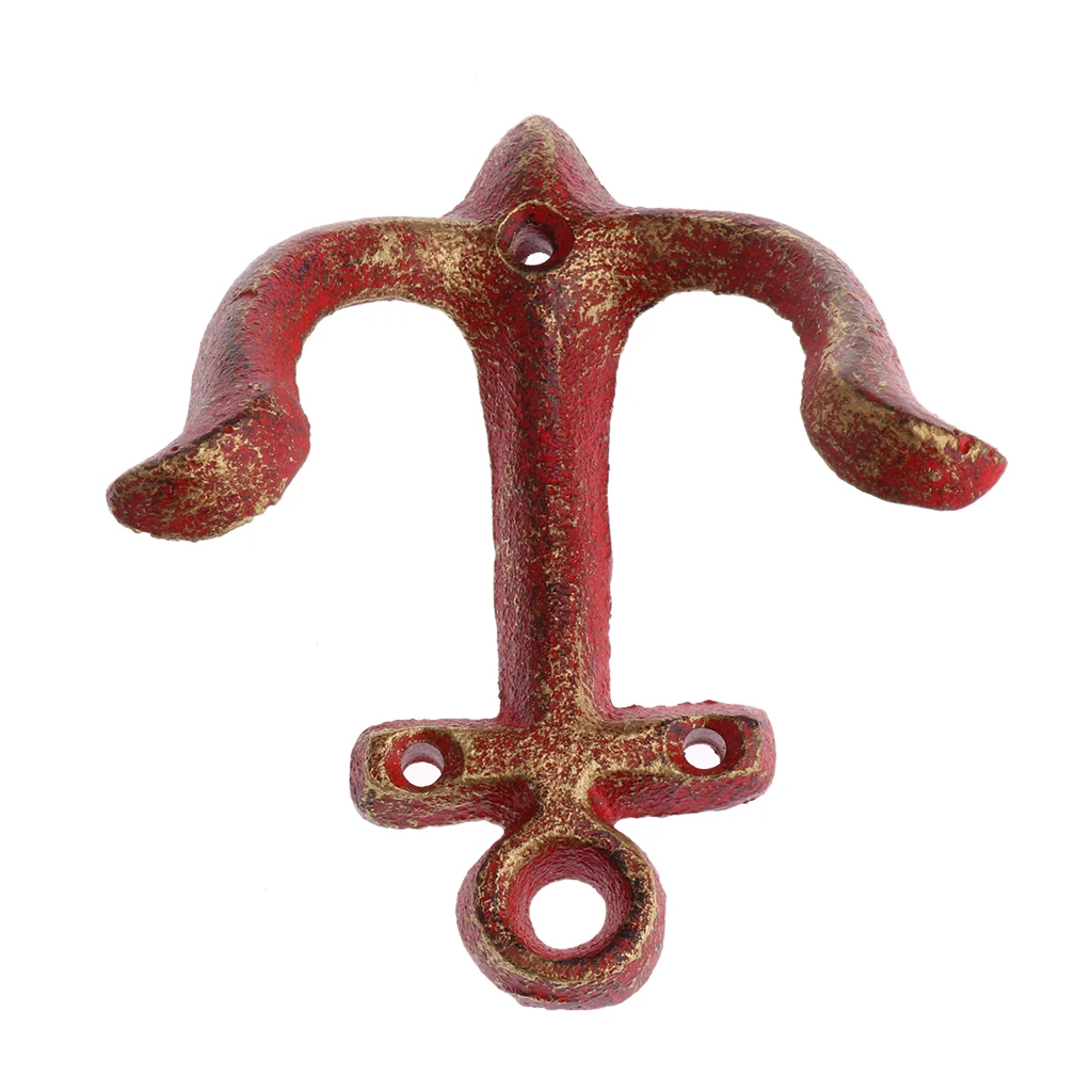 Metal Anchor Hooks Wall Door Mounted Clothes Towel Hat Key Hanger White Red Blue Brown andcrafted classic antique cast iron