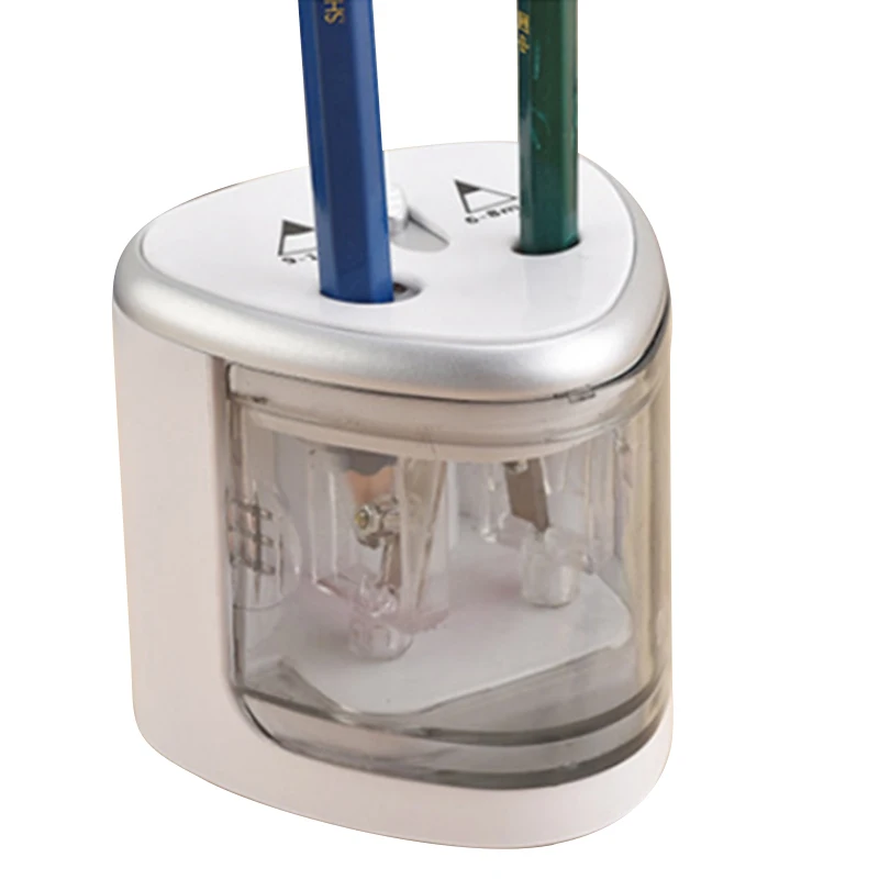 1 Piece Silver Electric Pencil Sharpener Plastic Pencil Sharpener Dual Holes Battery Operated School Office Stationery
1 Piece Silver Electric Pencil Sharpener Plastic Pencil Sharpener Dual Holes Battery Operated School Office Stationery