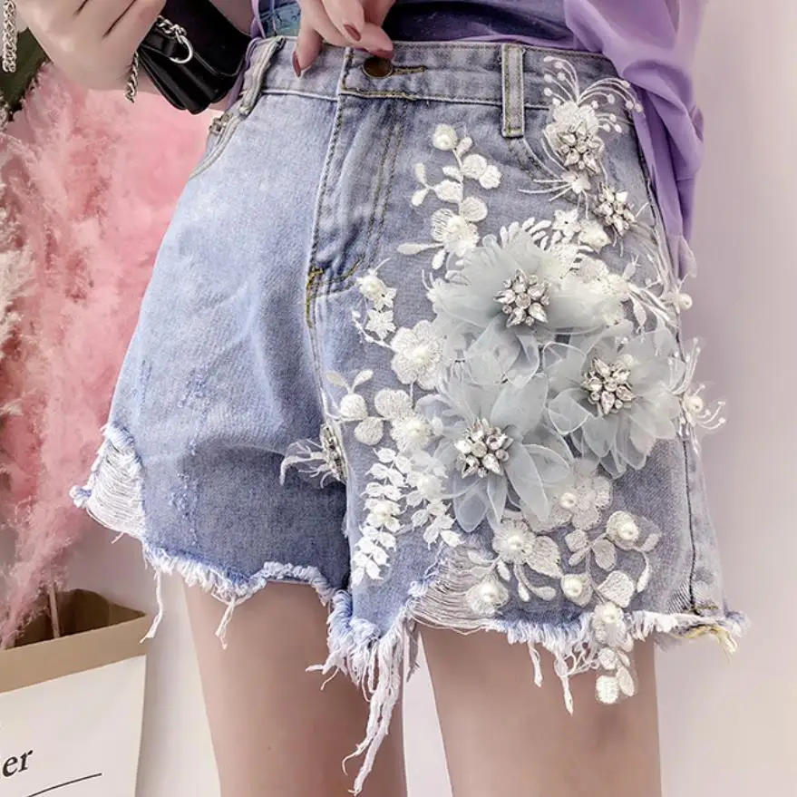plus size S-5XL!High Waist embroidered diamond denim shorts women summer loose hole tassel jeans shorts
plus size S-5XL!High Waist embroidered diamond denim shorts women summer loose hole tassel jeans shorts