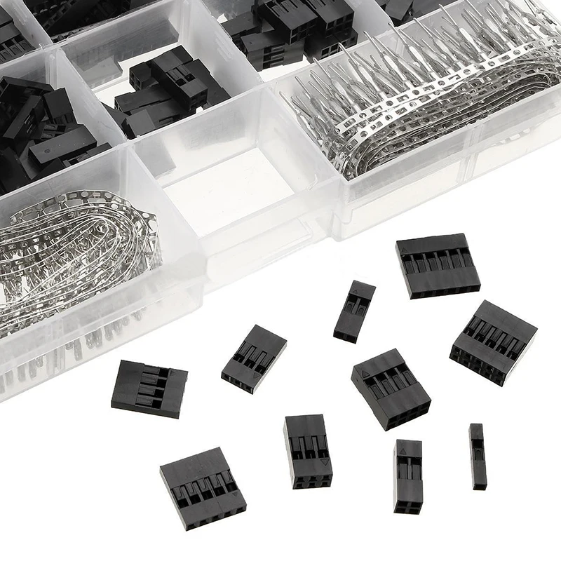 610pcs/set 2.54mm Dupont Jumper Housing Connector Header Male Female Crimp Pins Kit With Box