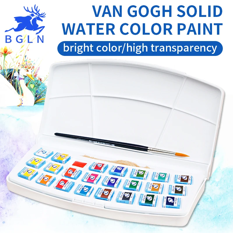 24 Colors Van Gogh Solid Watercolor Pigment , Nature Sponge With Paintbrush ,Plastic Case Water Color Paint Art Supplies
24 Colors Van Gogh Solid Watercolor Pigment , Nature Sponge With Paintbrush ,Plastic Case Water Color Paint Art Supplies