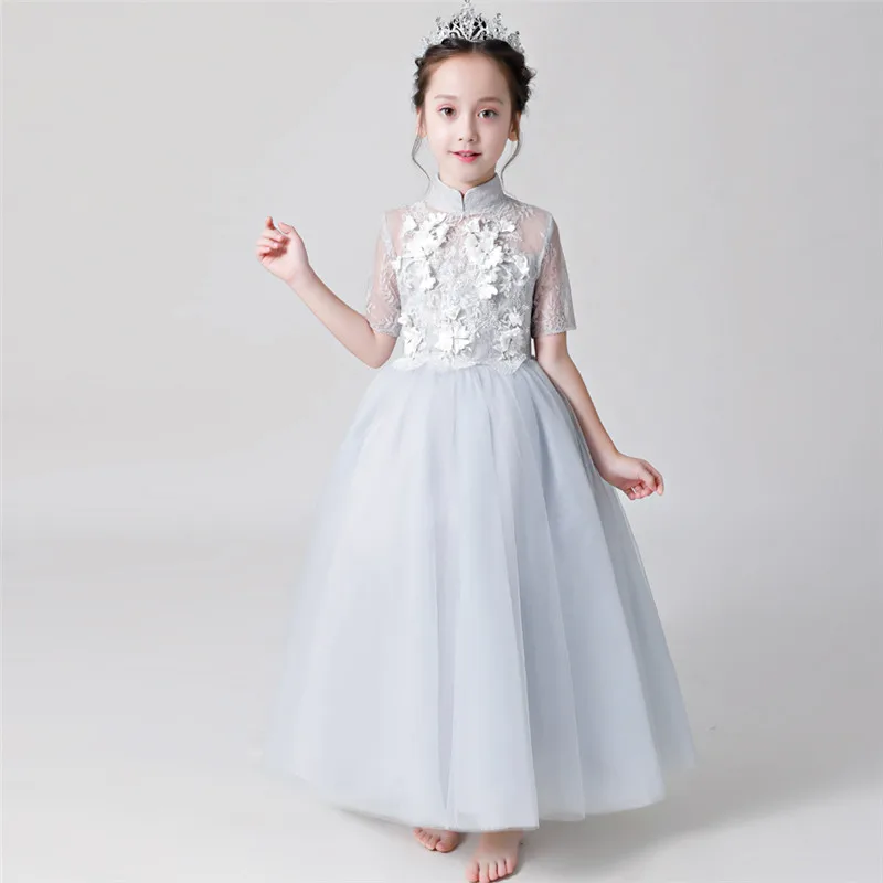 2018 Autumn New Children Girls Elegant Birthday Wedding Party Ball Gown Lace Flowers Dress Teens Model Show Host Pageant Dress 
2018 Autumn New Children Girls Elegant Birthday Wedding Party Ball Gown Lace Flowers Dress Teens Model Show Host Pageant Dress